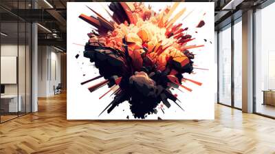 Explosion illustration on transparent background PNG cutout Wall mural