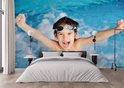 activities on the pool, children swimming Wall mural