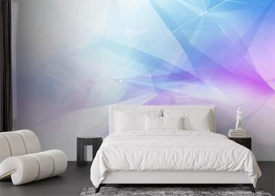 Abstract white, blue and purple geometric background Wall mural