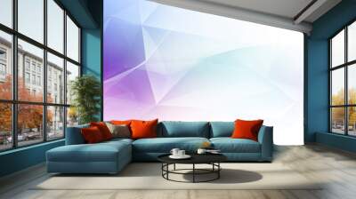 Abstract white, blue and purple geometric background Wall mural