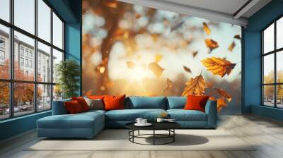 Autumn colorful background, fall backdrop Wall mural