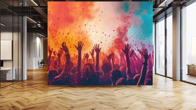 Background for a music festival or outdoor concert invitation, inspiration for a card, poster, flyer or similar with copy space Wall mural