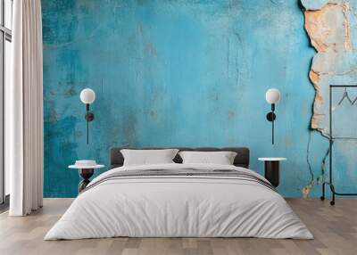 Blue textured concrete background  Wall mural