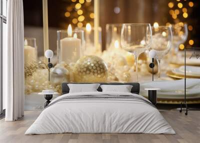 Christmas luxury table decoration Wall mural