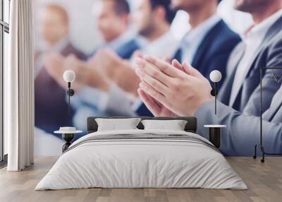 Group of people applauding together in business meeting Wall mural