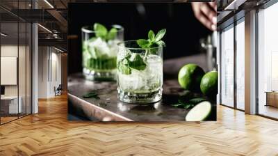 Mojito cocktail making  Wall mural