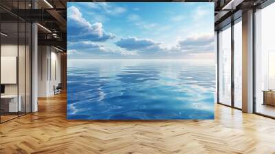 Panorama of sea waves against the cloudy sky Wall mural