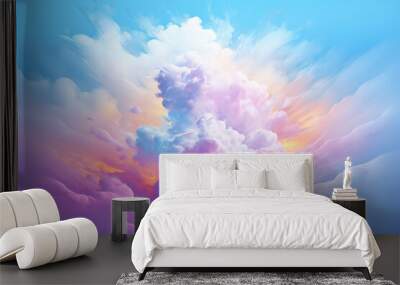 Pastel colours cloud background Wall mural