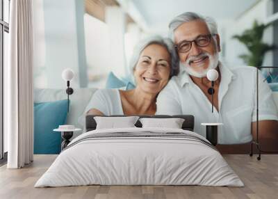 Portrait of a happy smiling senior couple  Wall mural