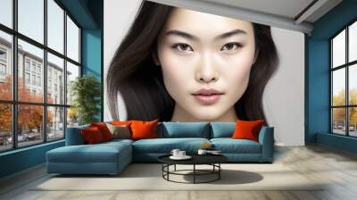 Portrait of a young & beautiful asian woman AI generated art Wall mural