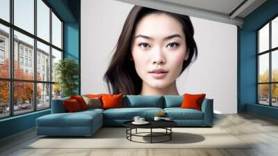 Portrait of a young & beautiful asian woman AI generated art Wall mural