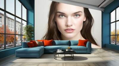 Portrait of a young & beautiful woman AI generated art Wall mural