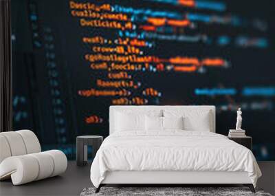 Programming code abstract technology background of software developer and computer script Wall mural