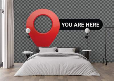 You are here banner design for navigation systems and location marking. Vector illustration.	
 Wall mural