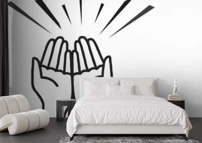 illustration of hands praying Wall mural