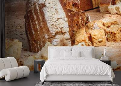 Fresh cut bread Wall mural