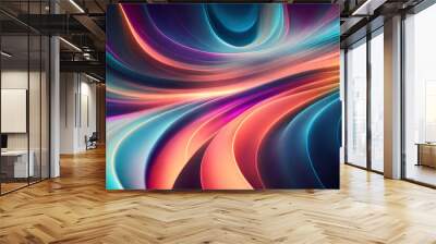 Generative AI, generative and AI background with wavy lines offers a whimsical and organic feel to any artwork. Its abstract and surreal nature can evoke various emotions and offer a memorable effect. Wall mural