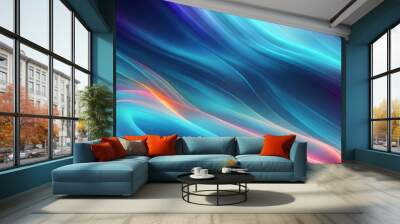 Generative AI, generative and AI background with wavy lines offers a whimsical and organic feel to any artwork. Its abstract and surreal nature can evoke various emotions and offer a memorable effect. Wall mural