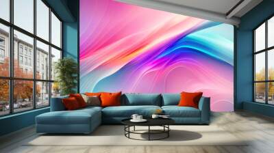 Generative AI, generative and AI background with wavy lines offers a whimsical and organic feel to any artwork. Its abstract and surreal nature can evoke various emotions and offer a memorable effect. Wall mural