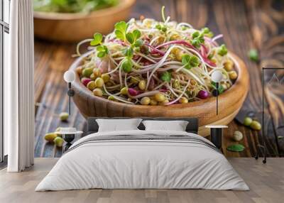 healthy fresh mixed sprout salad in bowl Wall mural