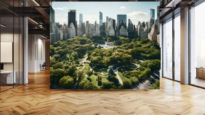 Aerial view Office building with Park Wall mural