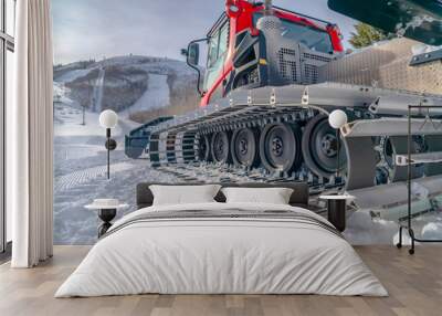 Snow grooming machine in Park City Utah ski resort Wall mural