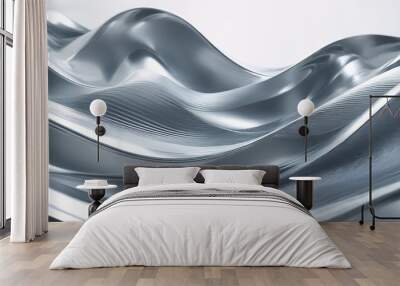 Abstract Background with silver Waves Wall mural