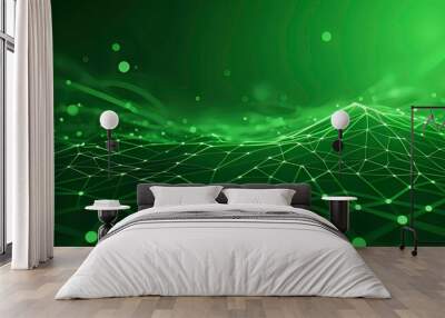 Abstract green technology illustration background Wall mural