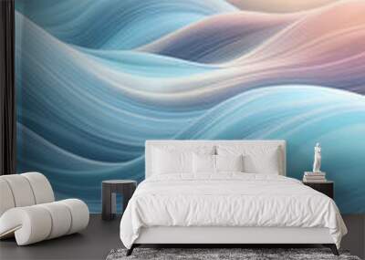 Abstract wavy background with soft flowing relaxing tranquil waves Wall mural