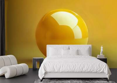 Abstract yellow sphere background illustration. AI generated Wall mural