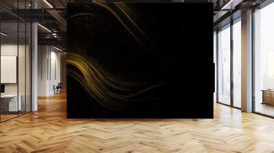 Black background with abstract yellow color Wall mural