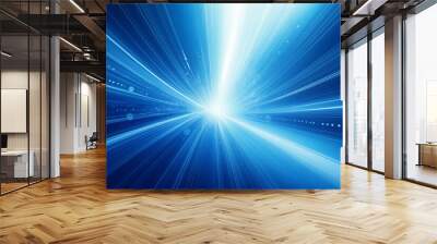 Blue and white abstract technology background Wall mural