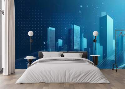 Business background with blue tones Wall mural