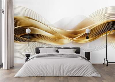 Gold and white abstract technology background Wall mural