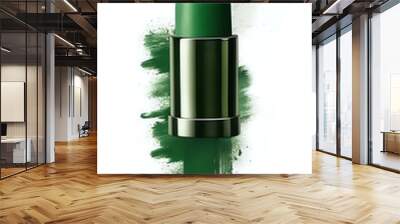 Green lipstick cosmetics beauty concept illustration on neutral background Wall mural