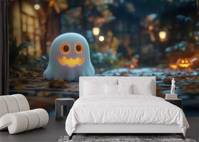 Halloween themed background featuring Ghosts with copy space Wall mural