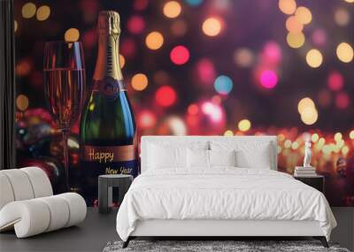 Happy New Year festive and celebration background Wall mural