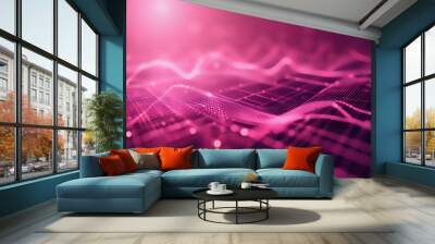 pink digital networking, internet, cyber and business background Wall mural