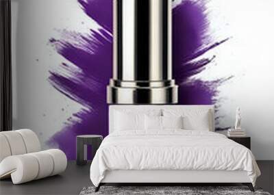 Purple lipstick cosmetics beauty concept illustration on neutral background Wall mural