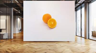 Juicy Orange Tangerine Fruit Isolated White Background Wall mural