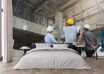 Engineer Architect working at Construction Site Wall mural