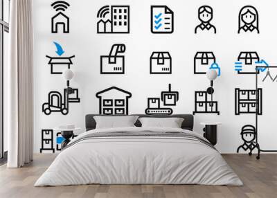 Step of delivery service from the company to customer's home(icon concept). shopping online order. Wall mural