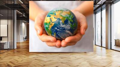 earth in human hands, the concept of protecting the environment and the earth Wall mural