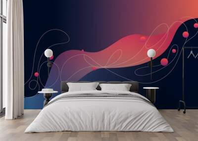 Abstract background with waves Wall mural