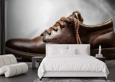 Brown leather boots isolated Wall mural