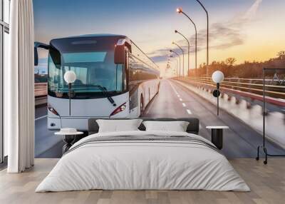 Bus on the road Wall mural