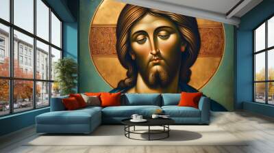 Byzantine-inspired image of Jesus Wall mural