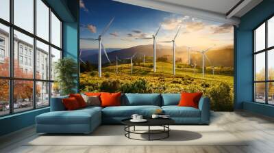 Wind turbines in the field Wall mural