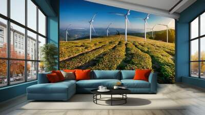 Wind turbines in the field Wall mural