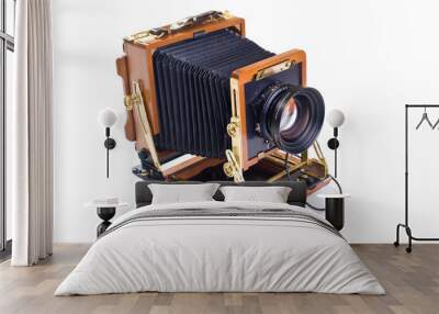 Vintage view camera isolated on white background Wall mural